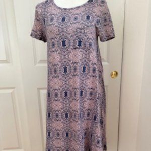LuLaRoe Tribal Print Dress, Mauve & Navy